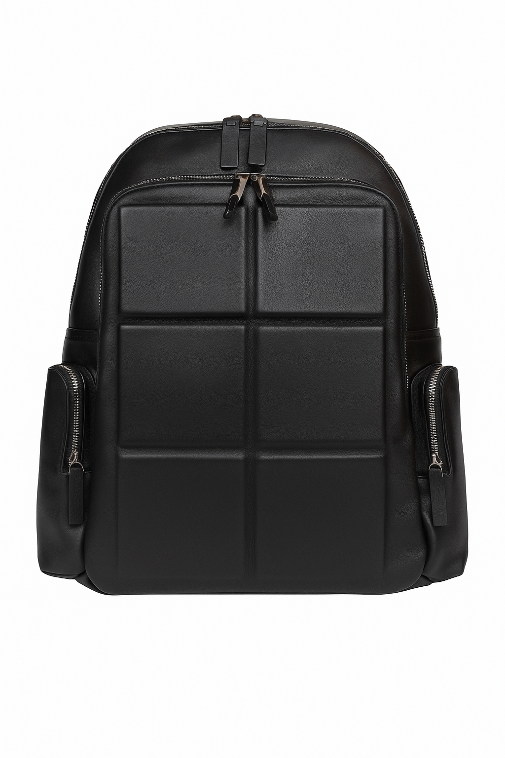 Genuine Leather Backpack Square Design (Black)