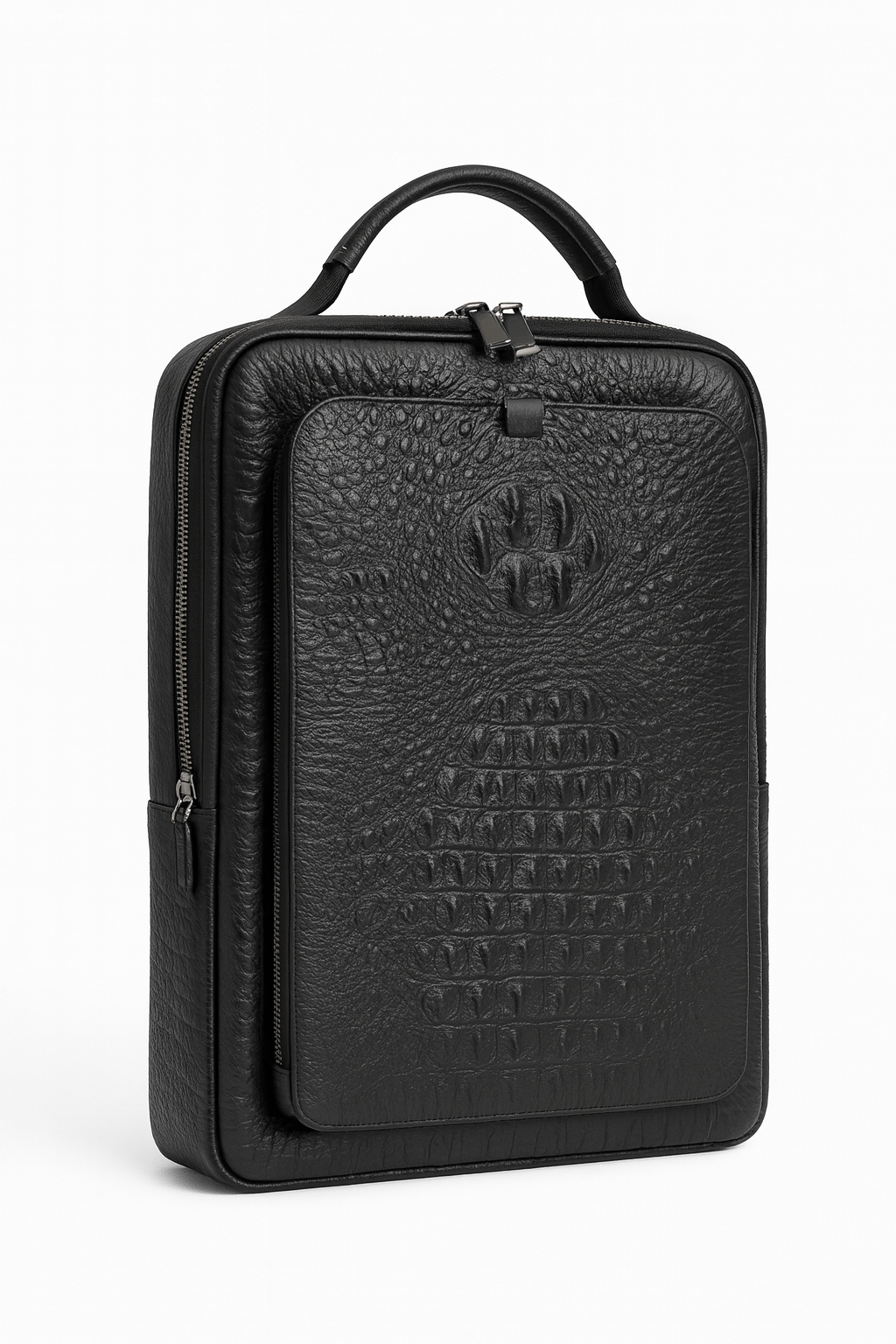 Genuine Crocodile Skin Leather Backpack (Black)